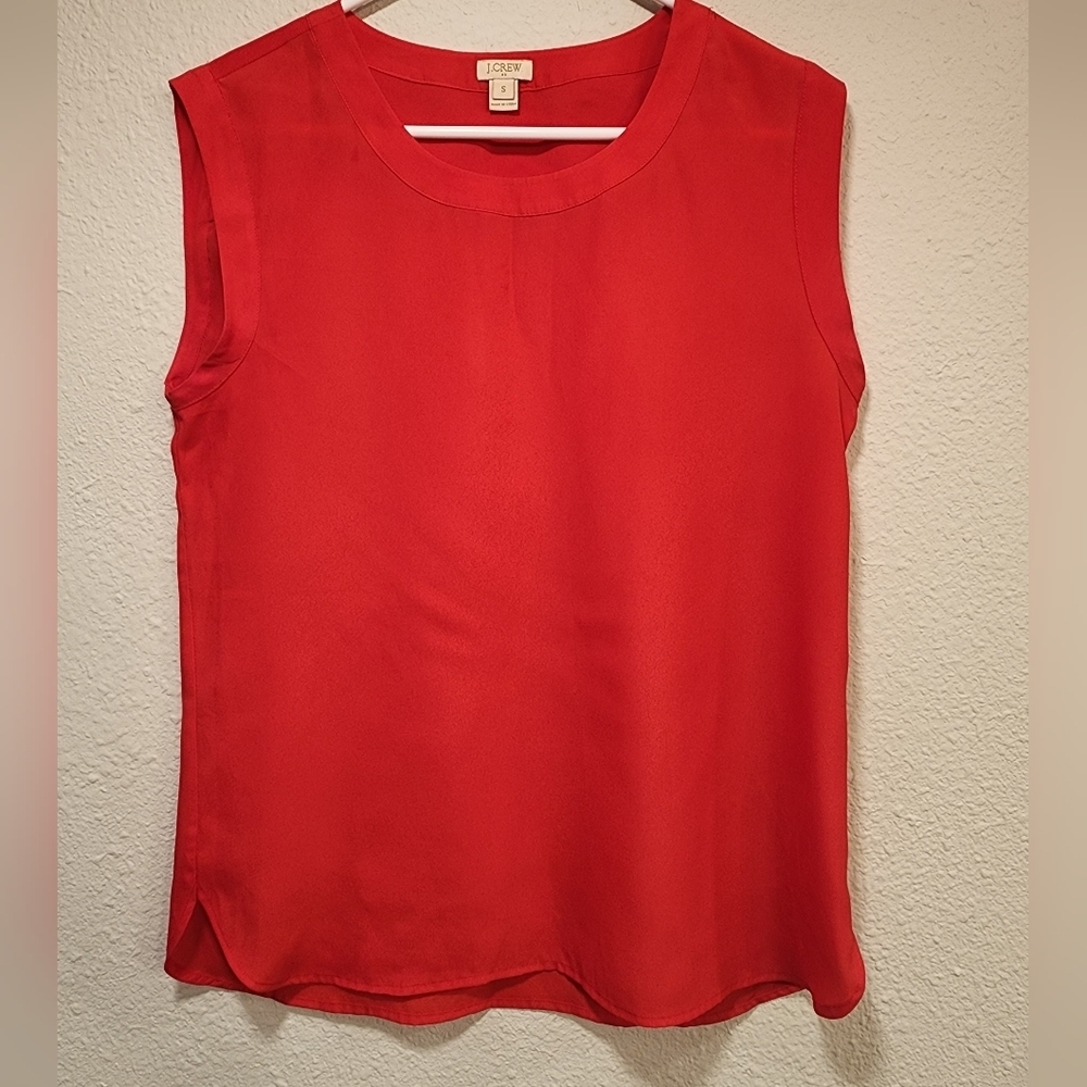 Women's J. Crew Red Sleeveless Blouse Size Small